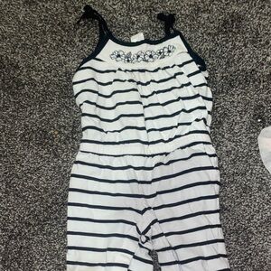 Gymboree Black and White Striped Kids Romper